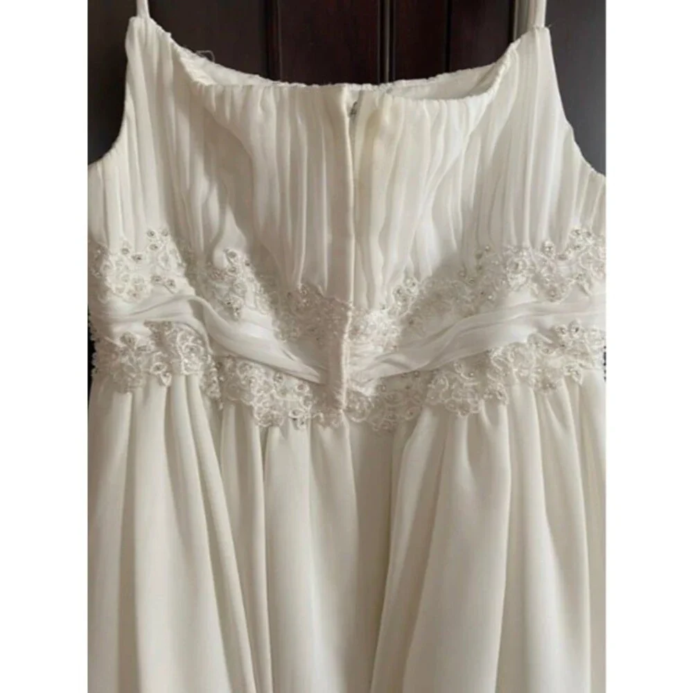David's Bridal Full Length Ivory Dress - Picture 5 of 8